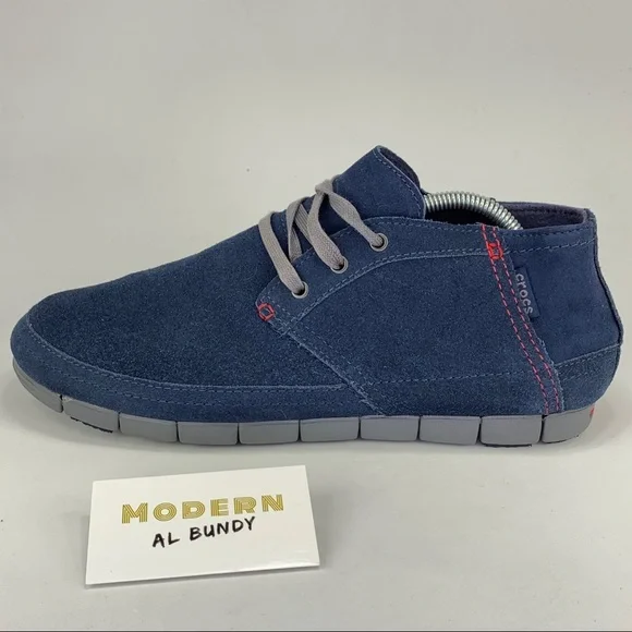 Crocs Stretch Sole Desert Chukka Boots Blue Suede Desert Boot | MJ Footwear main image 4